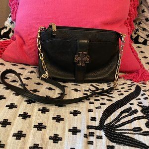 Black and Gold Tory Burch Cross Body Purse